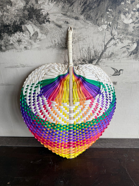 Bamboo Fan Rainbow Stripe