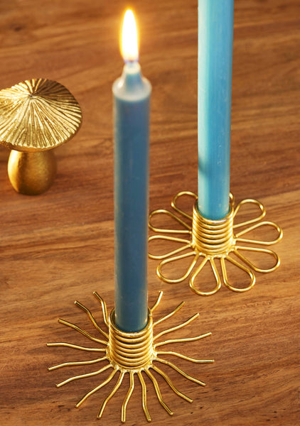 Pair Of Sun/Petal Candlestick Holder