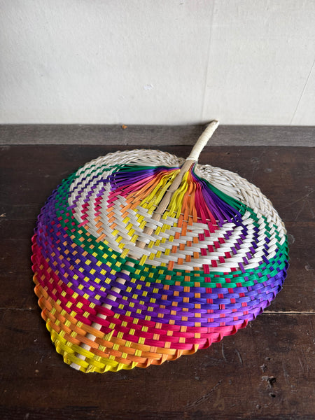 Bamboo Fan Rainbow Stripe