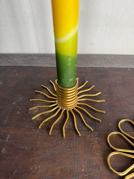 Pair Of Sun/Petal Candlestick Holder