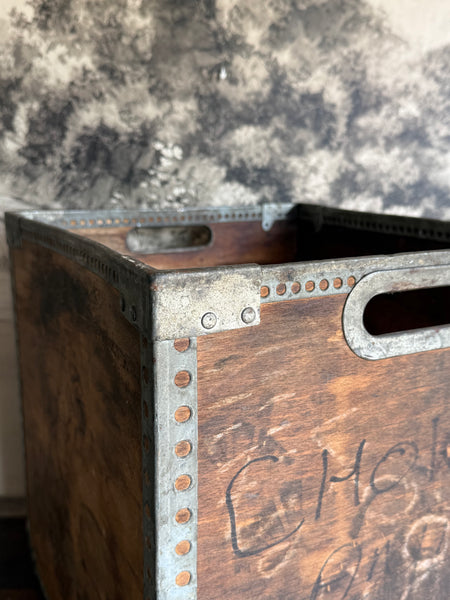Vintage Wood & Metal Tea Crate