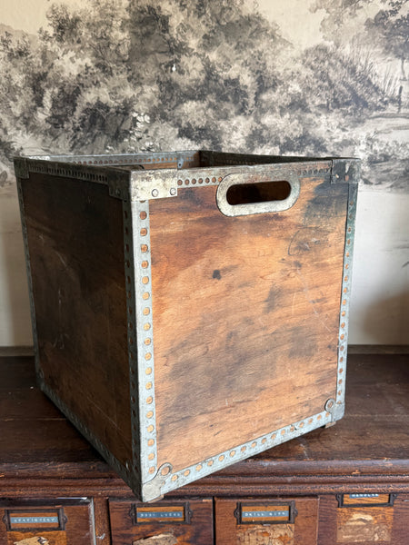 Vintage Wood & Metal Tea Crate