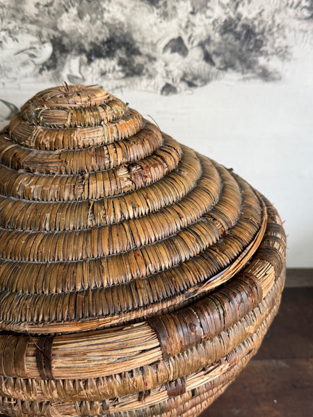 Vintage Hand Coiled Tribal Basket