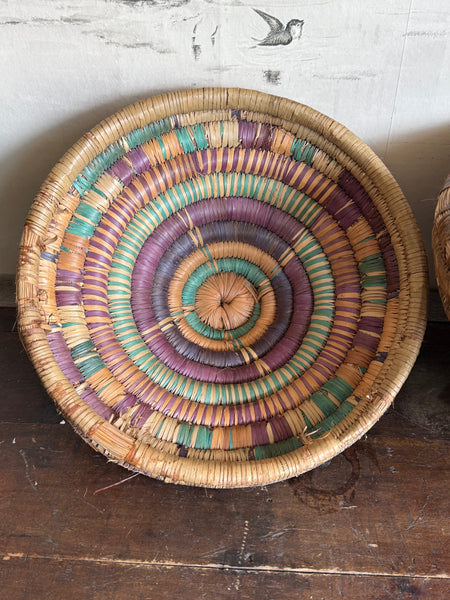 Vintage Hand Coiled Tribal Basket