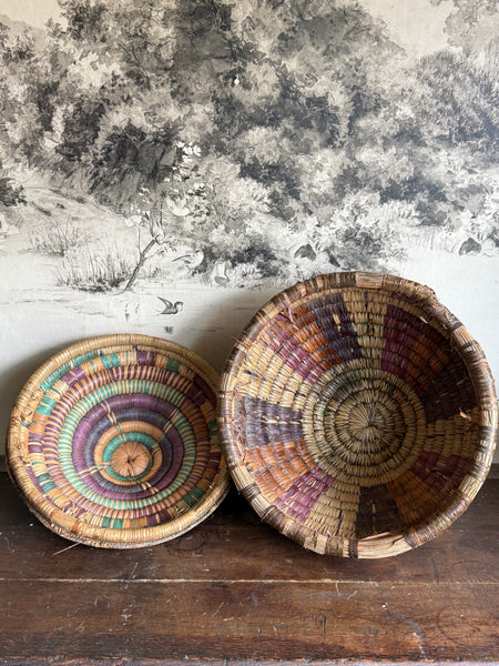 Vintage Hand Coiled Tribal Basket