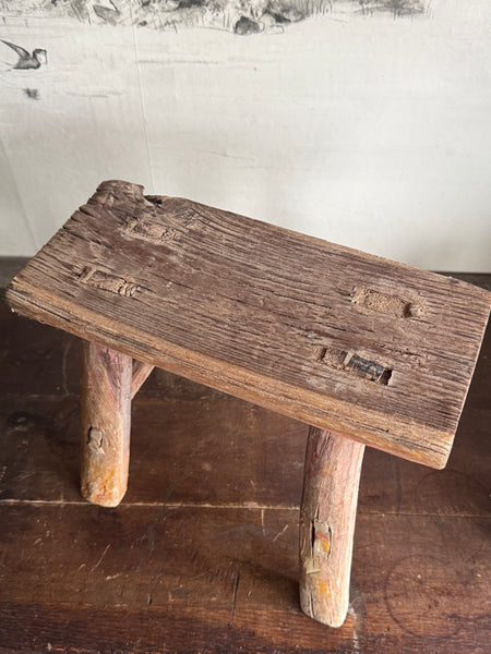 Rustic Small Wooden Stool