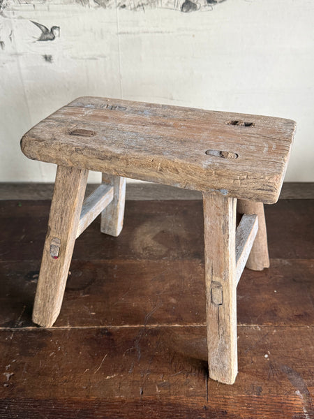 Rustic Small Wooden Stool