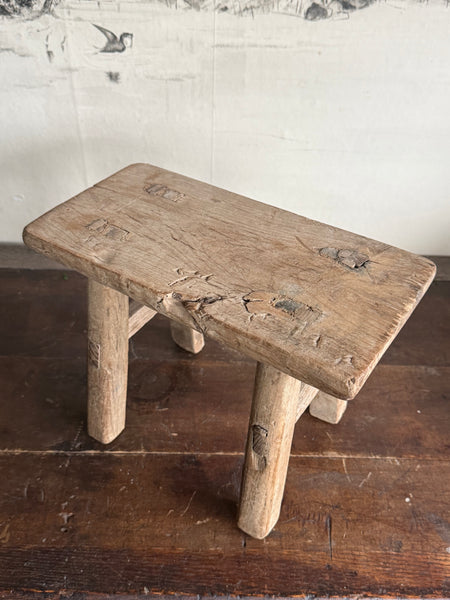 Rustic Small Wooden Stool