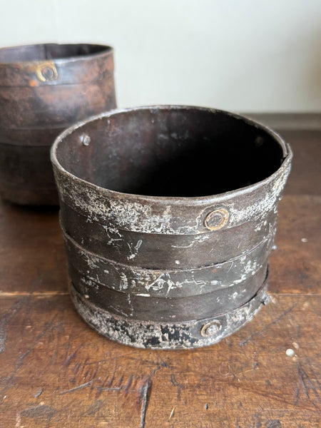 Set of 3 Grain Measure Metal Pots