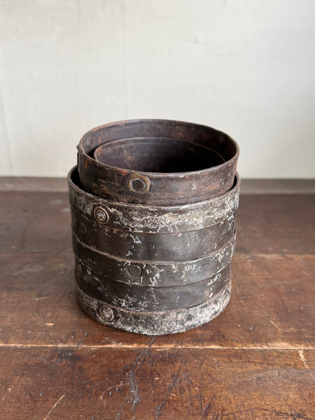 Set of 3 Grain Measure Metal Pots
