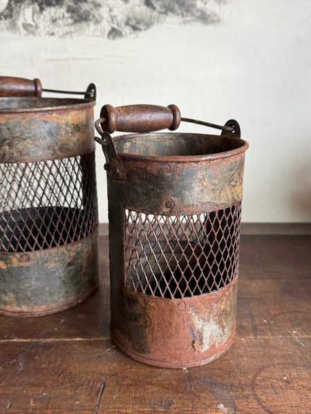 Set Of 2 Jali Metal Pot Lanterns