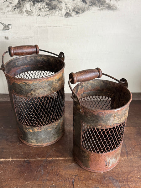 Set Of 2 Jali Metal Pot Lanterns