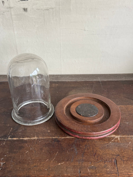 Vintage Wooden & Glass Display Dome