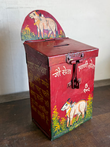 Metal Painted Cow Money Box