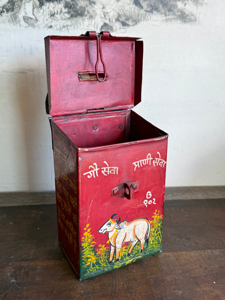 Metal Painted Cow Money Box