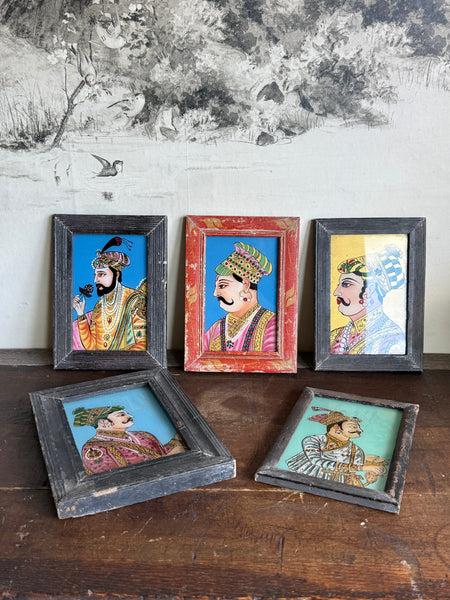 Indian Portrait Reverse Glass Paintings