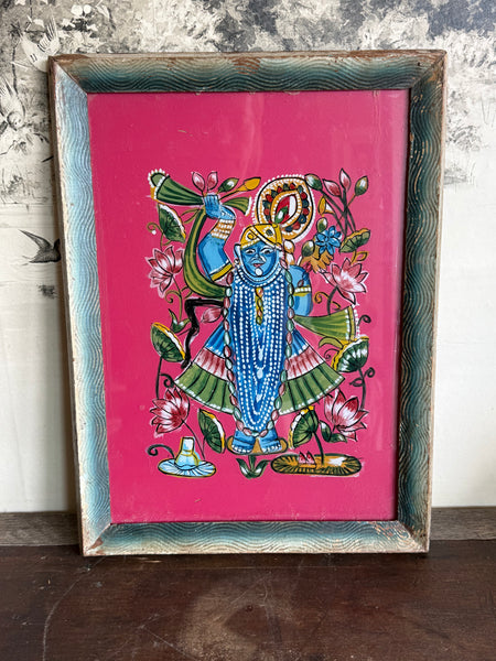 Large Indian Reverse Glass Painting