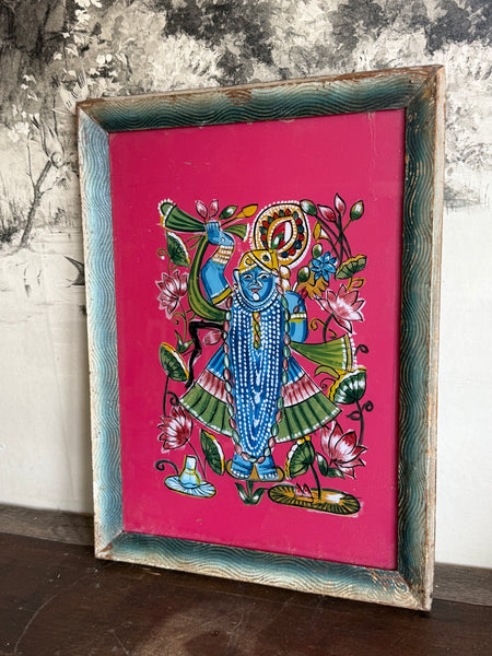 Large Indian Reverse Glass Painting