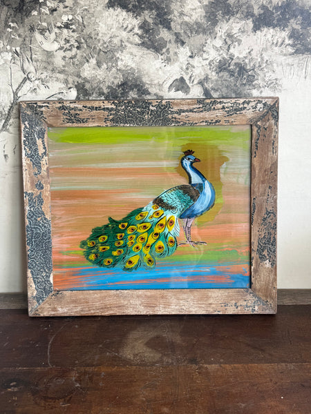 Large Indian Reverse Glass Painting