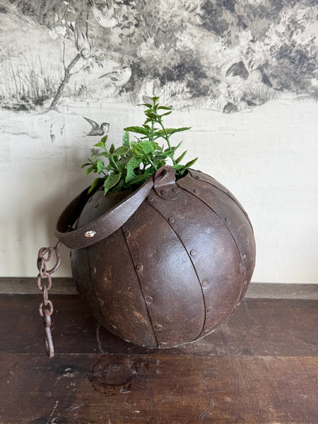 Large Iron Hanging Well Bucket