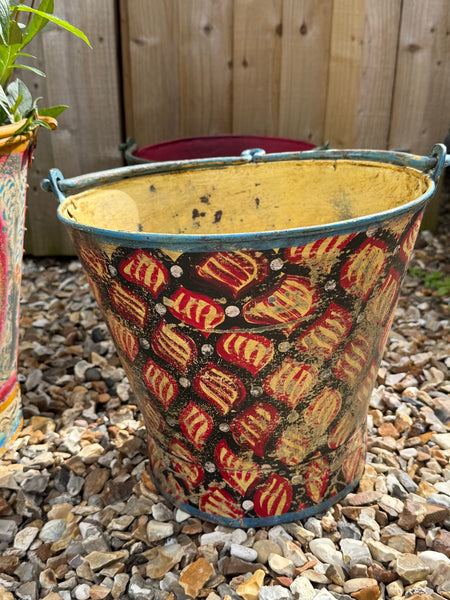 Handpainted Metal Bucket Planters