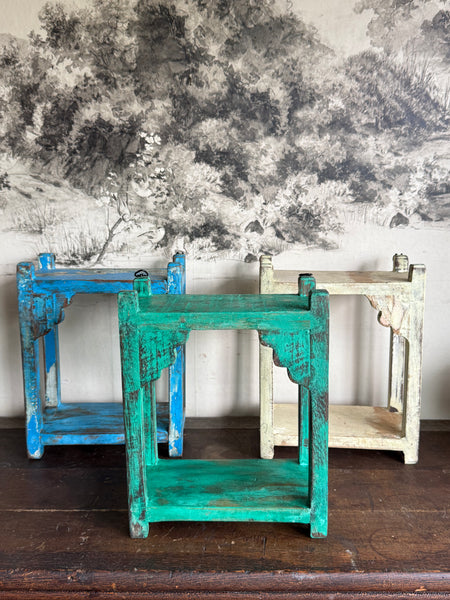 Rustic Wooden Arched Wall Shelves - Various Colours