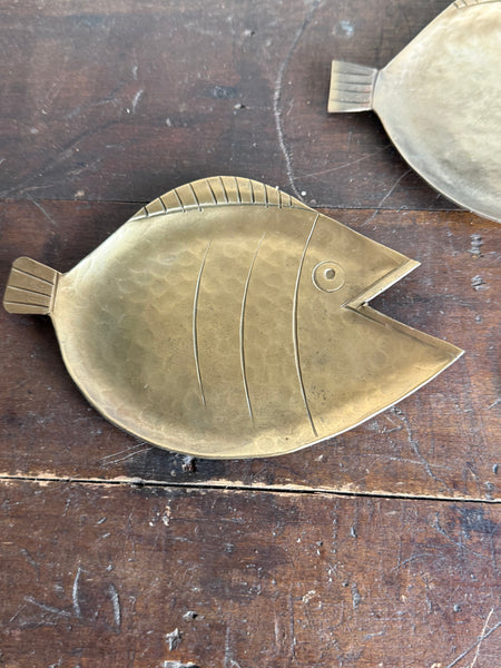Set Of 3 Brass Fish Trays