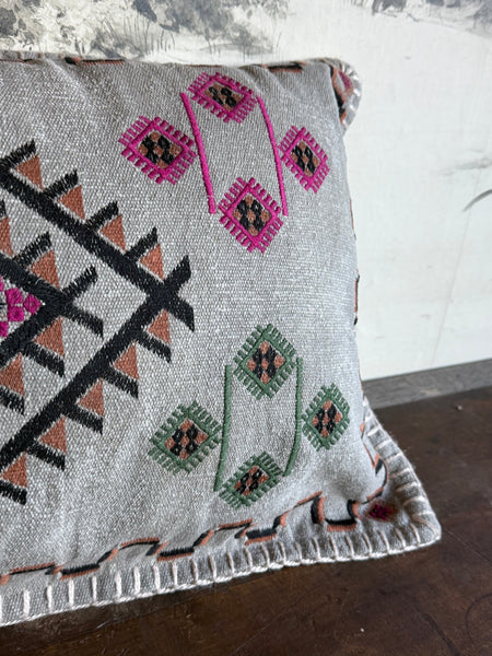 Satara Embroidered Stone Wash Cushion Cover