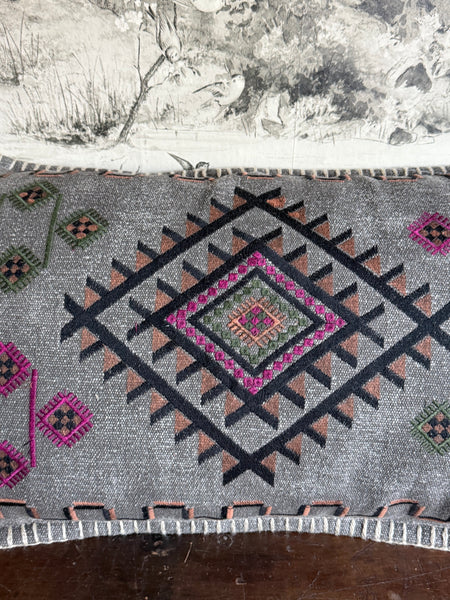 Satara Embroidered Stone Wash Cushion Cover