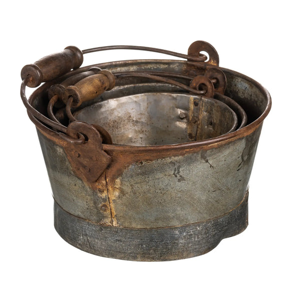 Set of 3 Round Handle Planters