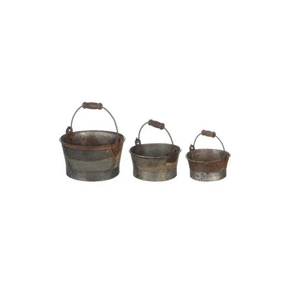 Set of 3 Round Handle Planters