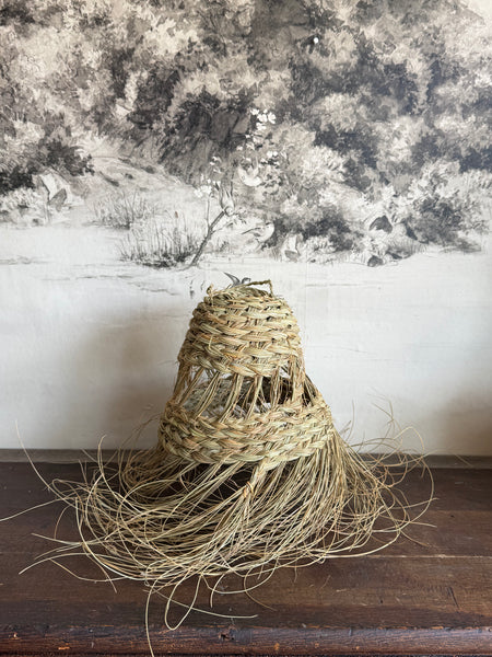 Moroccan Straw Pendant Light with Natural Lampshade