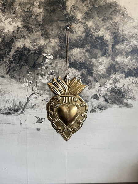 Gold Embossed Metal Sacred Heart