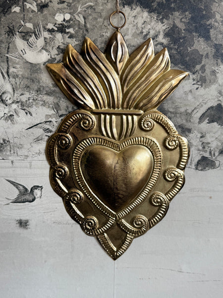 Gold Embossed Metal Sacred Heart