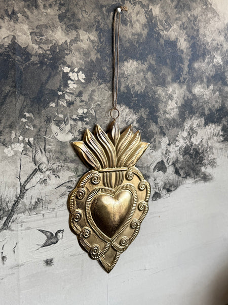 Gold Embossed Metal Sacred Heart