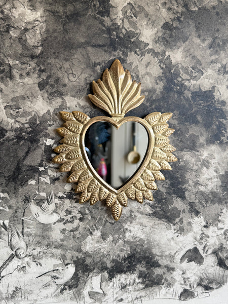 Gold Embossed Sacred Heart Mirror