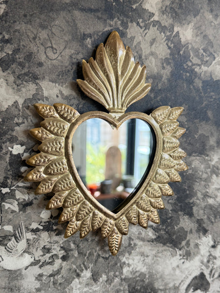 Gold Embossed Sacred Heart Mirror