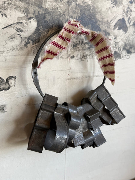 Vintage Metal Cookie Cutters On Ring