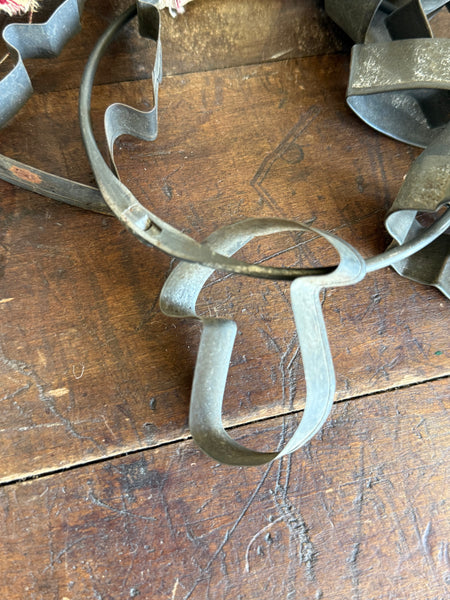 Vintage Metal Cookie Cutters On Ring