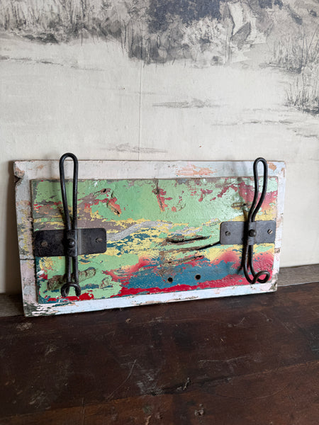 Painted Reclaimed Wood Wall Coat Hooks