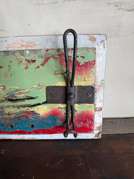 Painted Reclaimed Wood Wall Coat Hooks