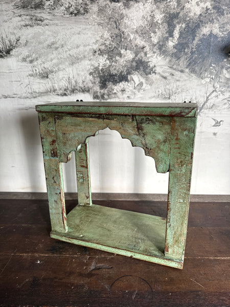Arched Green Painted Shelf Wall Decor