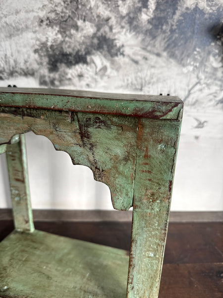 Arched Green Painted Shelf Wall Decor