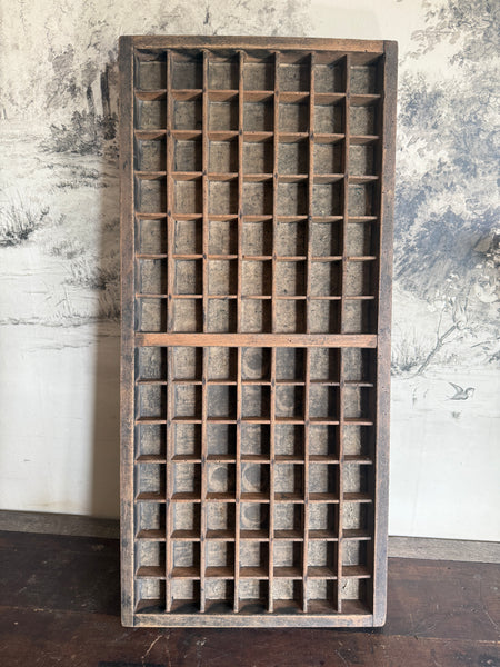 Vintage French Wooden Printers Tray