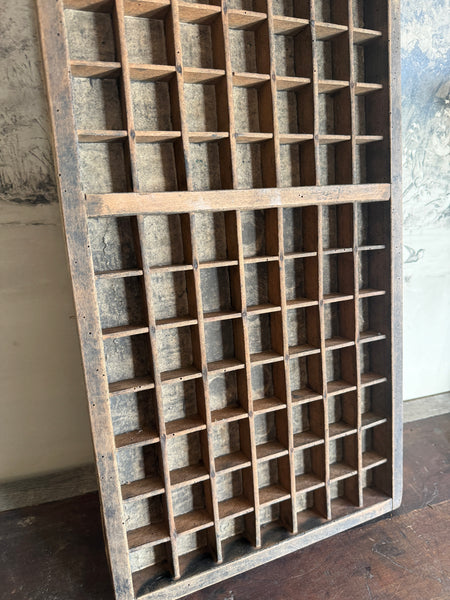 Vintage French Wooden Printers Tray