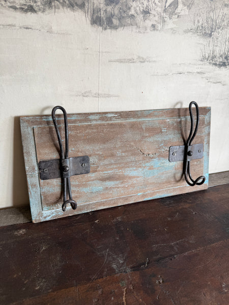 Painted Reclaimed Wood Wall Coat Hooks