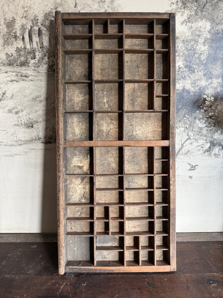 Vintage French Wooden Printers Tray