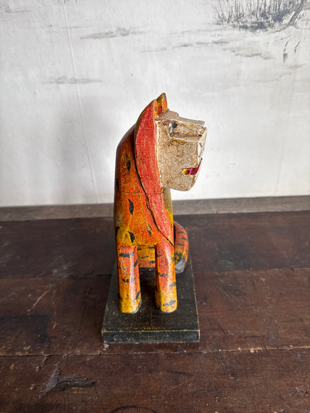 Handcarved Handpainted Indian Wooden Tiger
