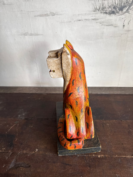 Handcarved Handpainted Indian Wooden Tiger