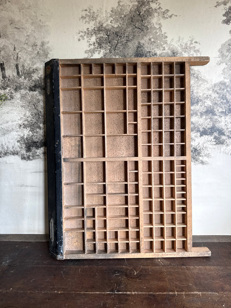 Large Vintage Wooden Printers Tray